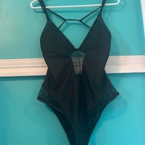 IHeartRaves Black Triangle Fishnet Bodysuit